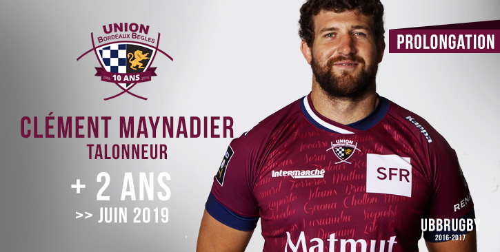 Prolongation Cl&eacute;ment Maynadier UBB Rugby