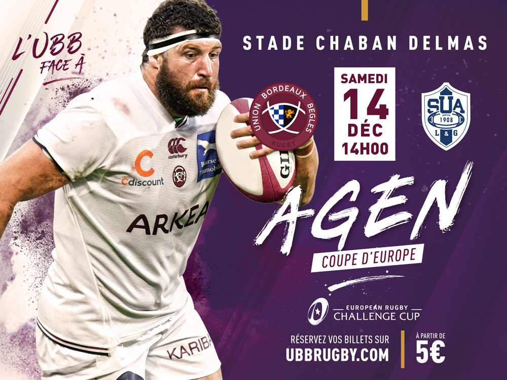UBB - SUA samedi 14 d&eacute;cembre &agrave; Chaban Delmas