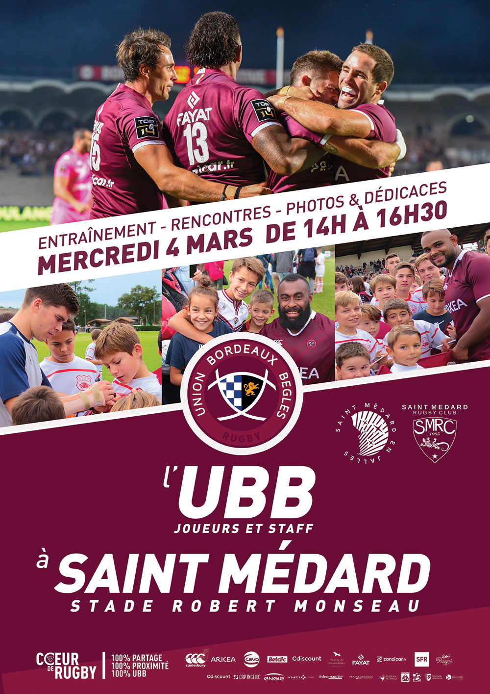 L'UBB d&eacute;localise un entra&icirc;nement &agrave; St-M&eacute;dard-en-Jalles