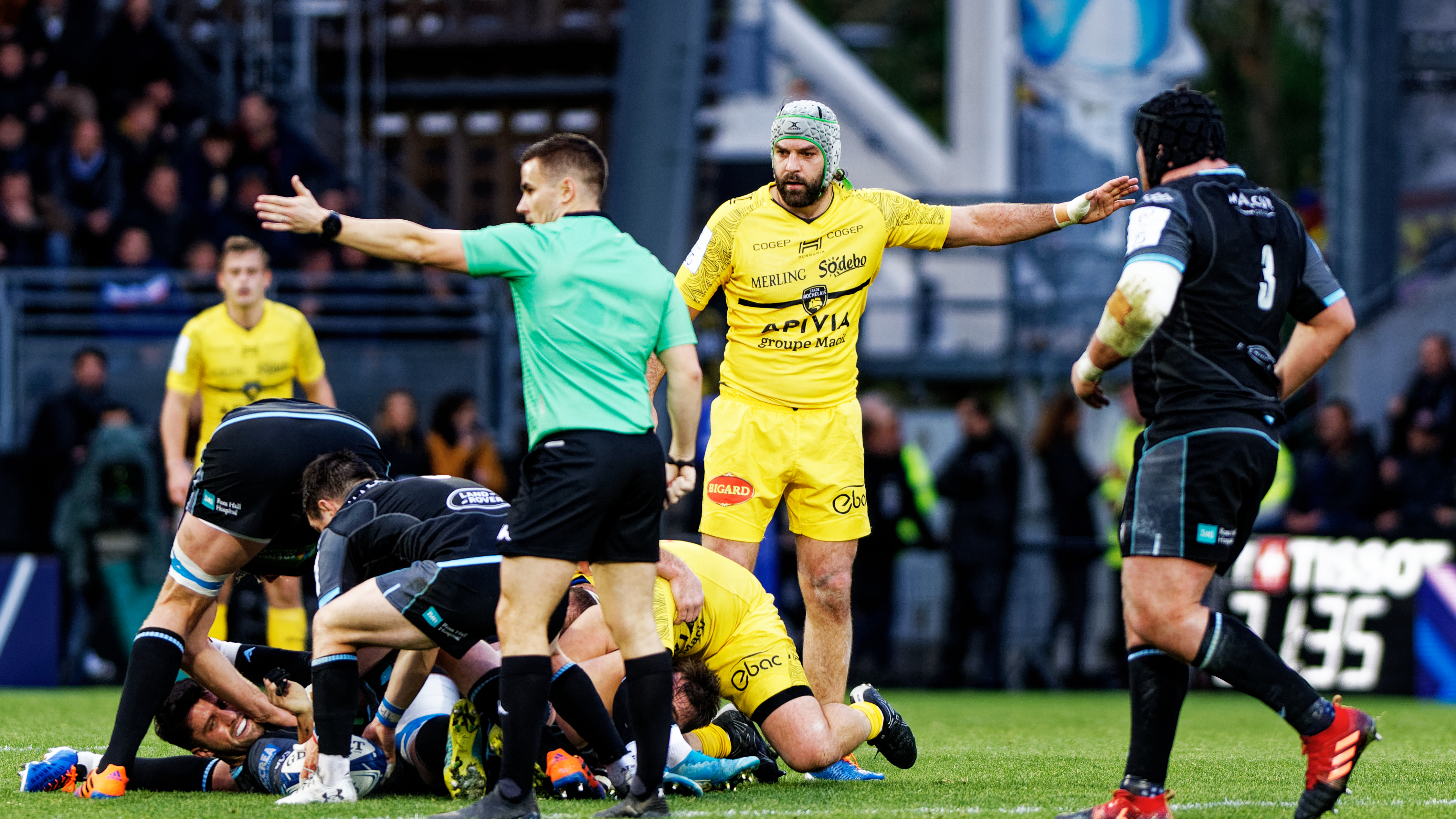 K&eacute;vin Gourdon, troisi&egrave;me ligne du Stade Rochelais, viendra affronter l'UBB lors du Derby Atlantique au Matmut