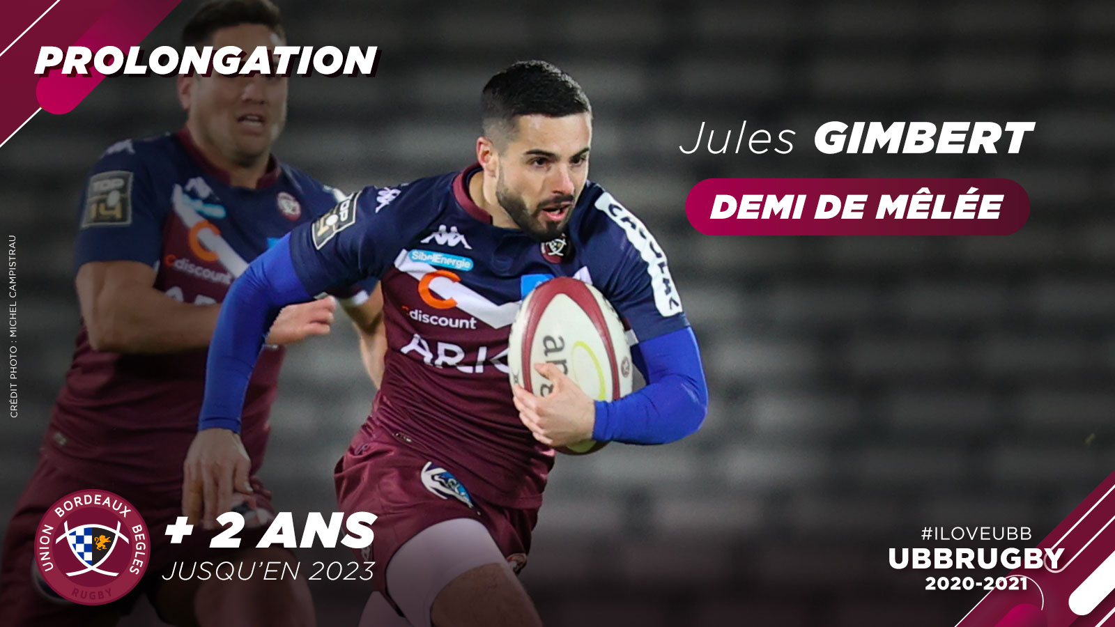 Jules Gimbert prolonge &agrave; l'Union Bordeaux B&egrave;gles