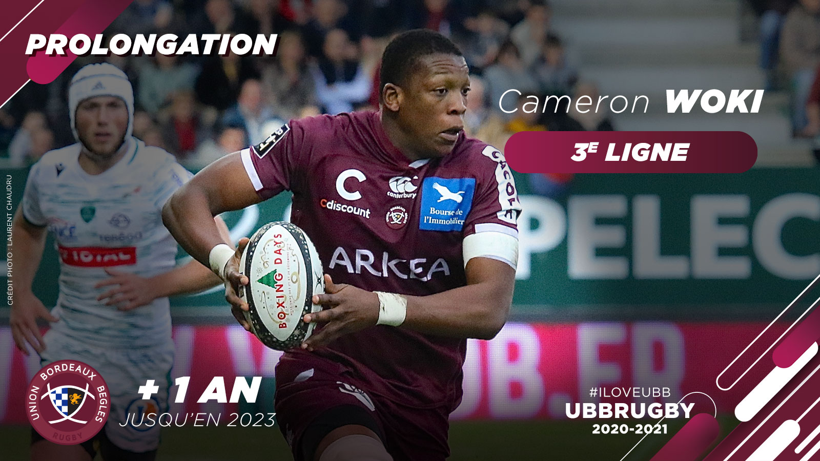 Cameron Woki prolonge &agrave; l'UBB jusqu'en 2023