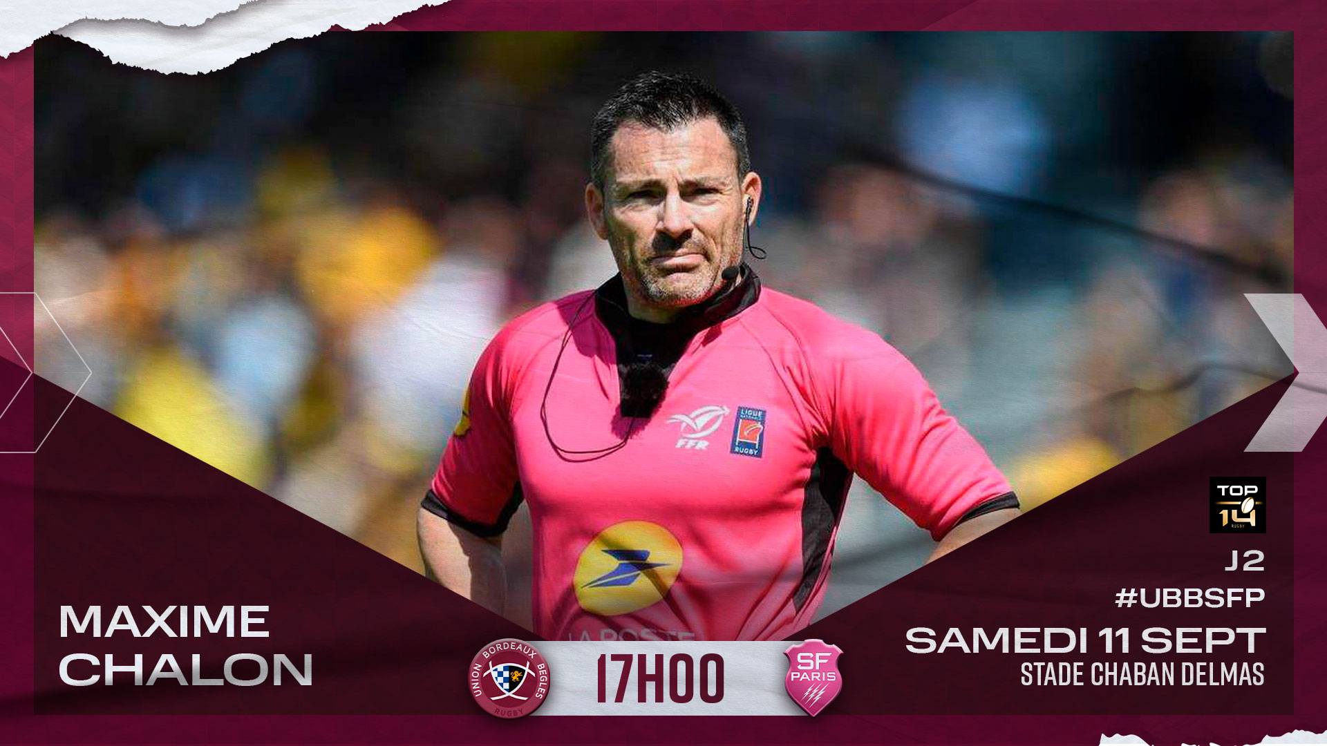 Maxime Chalon au sifflet pour UBB - Stade Fran&ccedil;ais