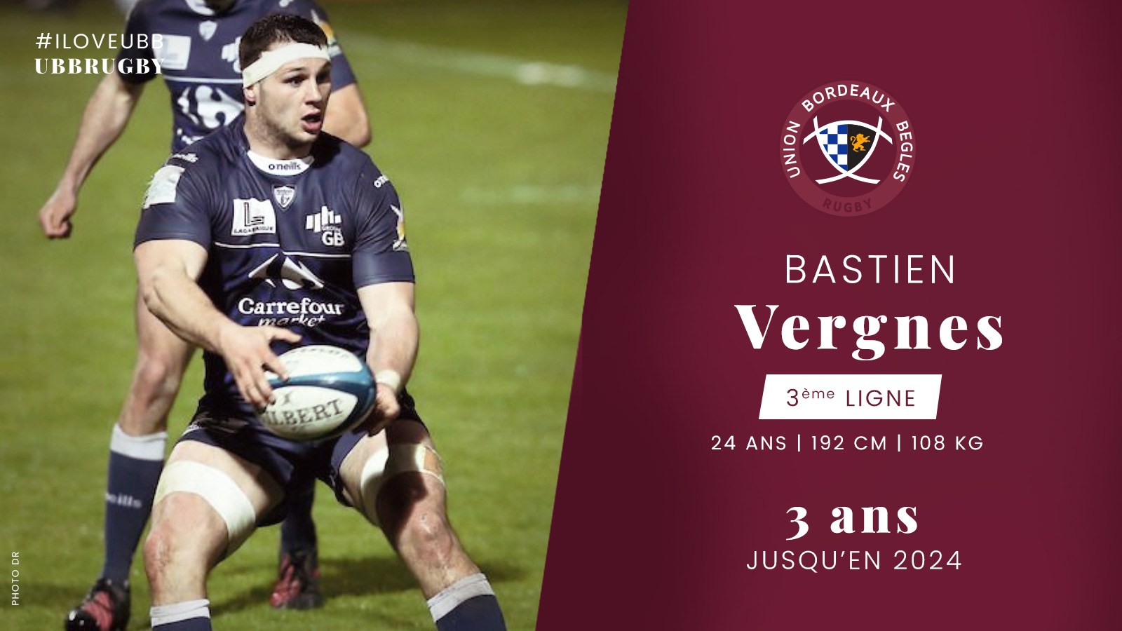 Bastien Vergnes-Taillefer &agrave; l'UBB jusqu'en 2024