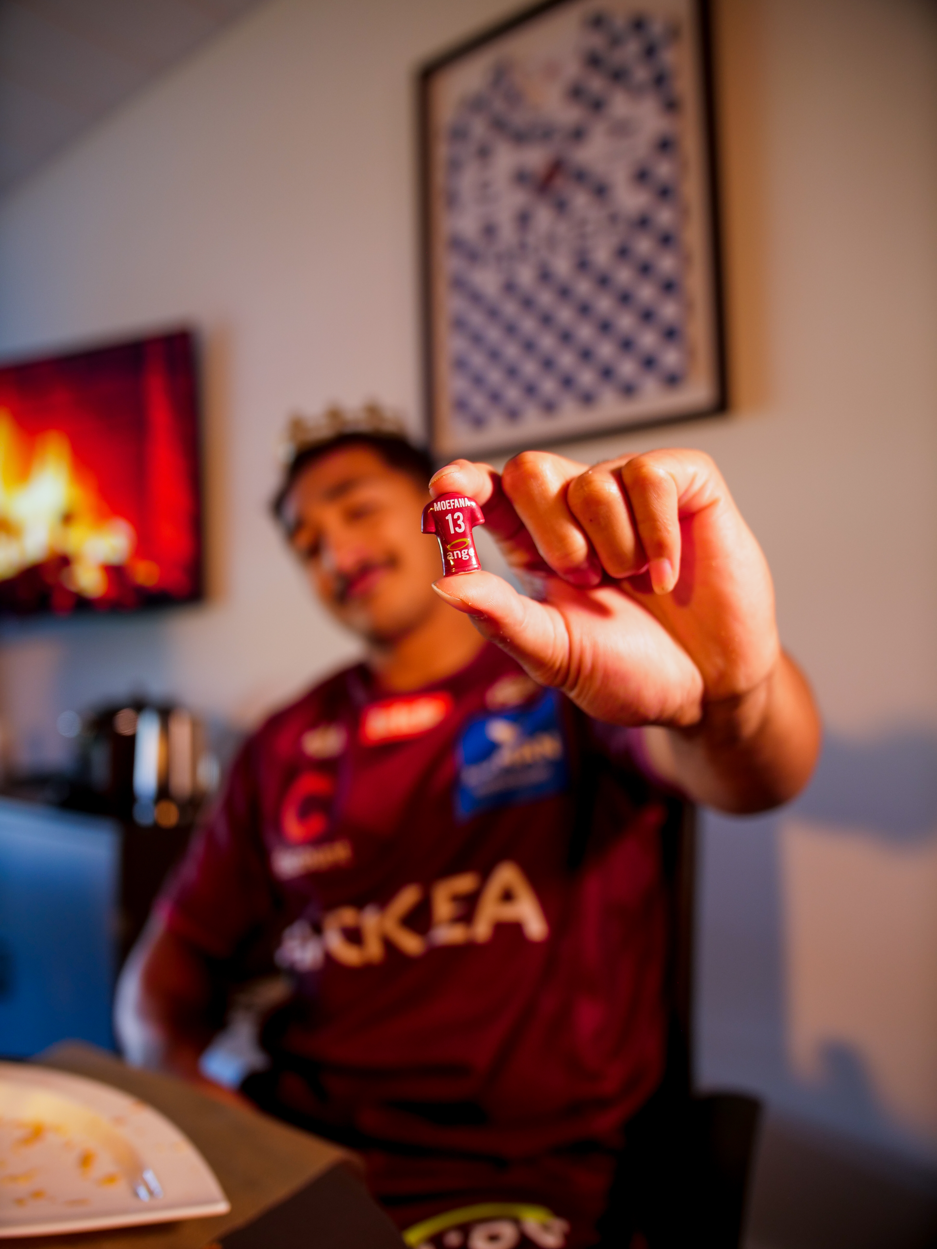 Yoram Moefana avec sa f&egrave;ve Ange