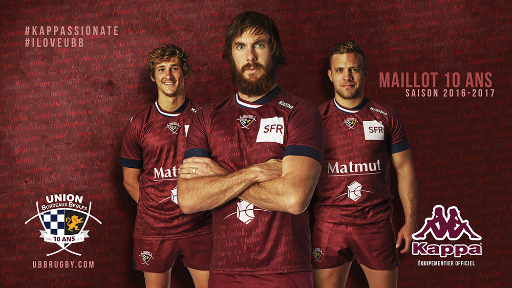 Nouveaux maillots Kappa UBB saison 2016-2017