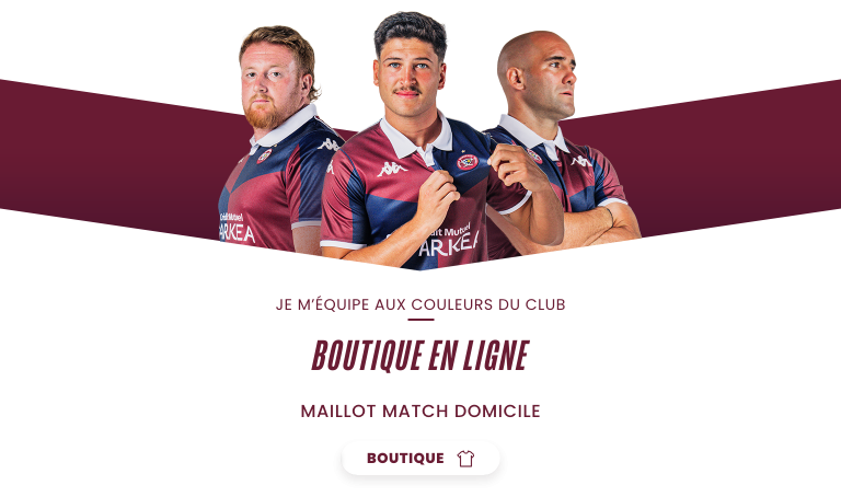 Je m'équipe aux couleurs du club ! Boutique en ligne : maillot match domicile