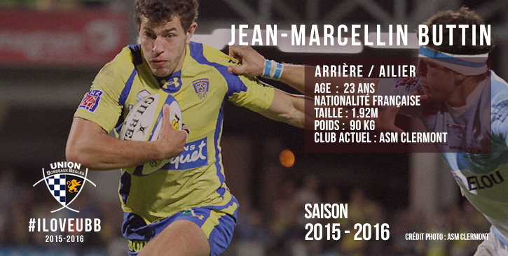 Jean Marcellin Buttin &agrave; l'UBB - saison 2015-2016