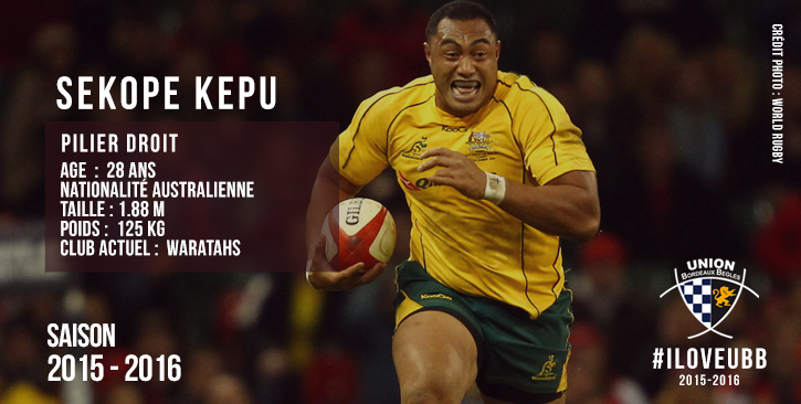 Sekope Kepu &agrave; l'Union Bordeaux B&egrave;gles pour 3 ans