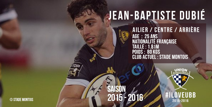 Jean-Baptiste Dubi&eacute; &agrave; l'UBB 