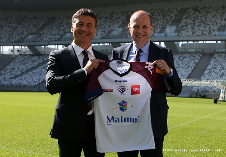 Num&eacute;ricable SFR sponsor maillot UBB rugby - Laurent Marti et  Eric Klipfel