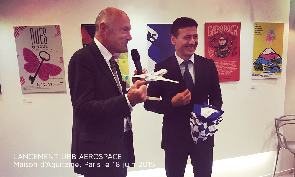 Lancement officiel UBB Aerospace - Laurent Marti et Alain Rousset Lancement officiel UBB Aerospace - Maison d'Aquitaine Paris juin 2015